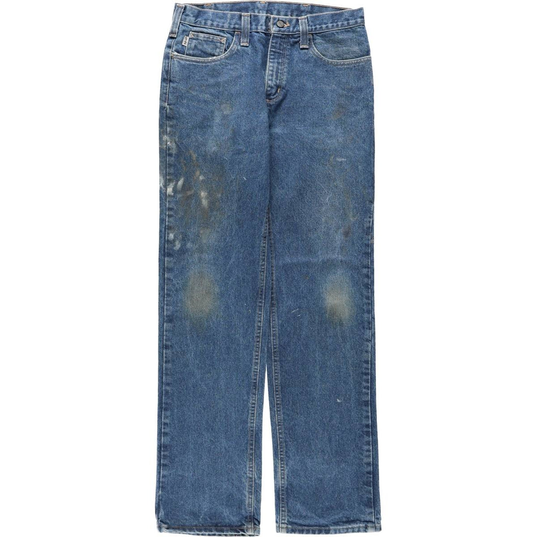 Carhartt FR Series Relaxed Fit Straight Denim Pants, Men's Size W34 (approx.) cotton blue type Vintage Second Hand