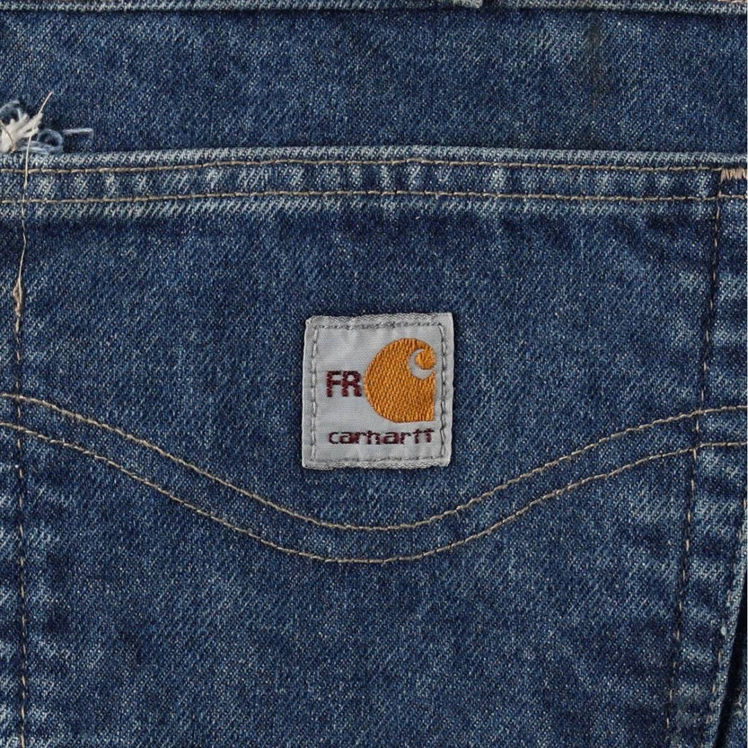 Carhartt FR Series Relaxed Fit Straight Denim Pants, Men's Size W34 (approx.) cotton blue type Vintage Second Hand