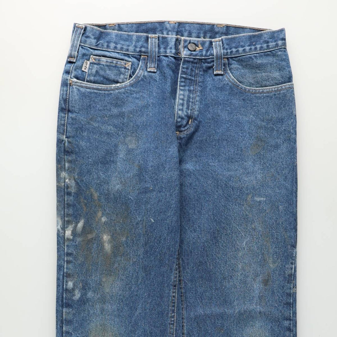 Carhartt FR Series Relaxed Fit Straight Denim Pants, Men's Size W34 (approx.) cotton blue type Vintage Second Hand