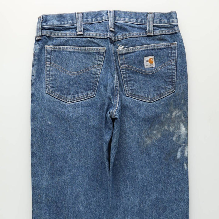 Carhartt FR Series Relaxed Fit Straight Denim Pants, Men's Size W34 (approx.) cotton blue type Vintage Second Hand