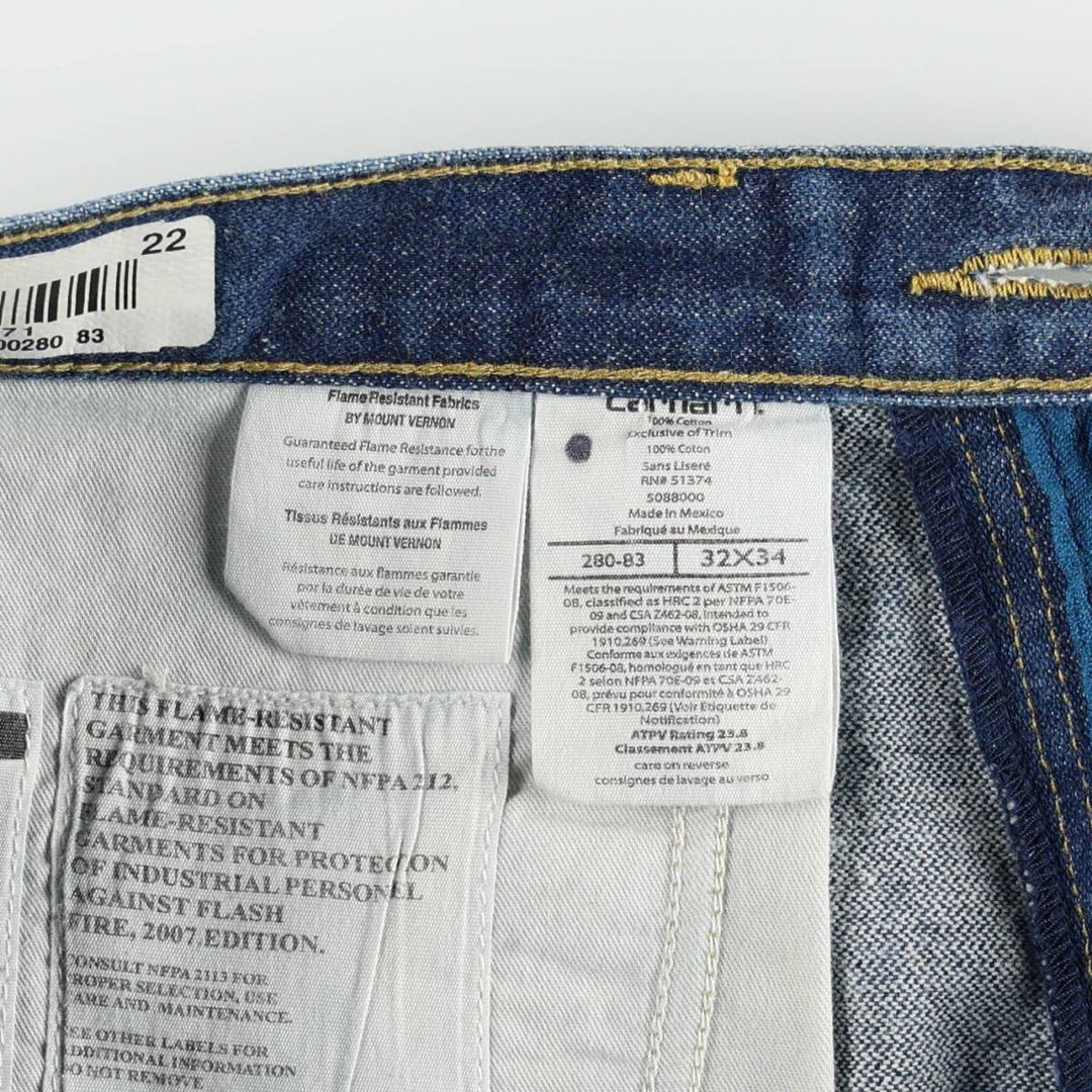 Carhartt Tapered Denim Pants for Men, W32 equivalent cotton blue type Vintage Second Hand