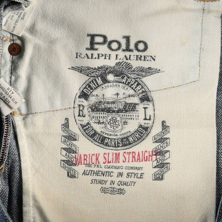 Ralph Lauren POLO RALPH LAUREN men's tapered denim pants, size W37 cotton blue type Vintage Second Hand