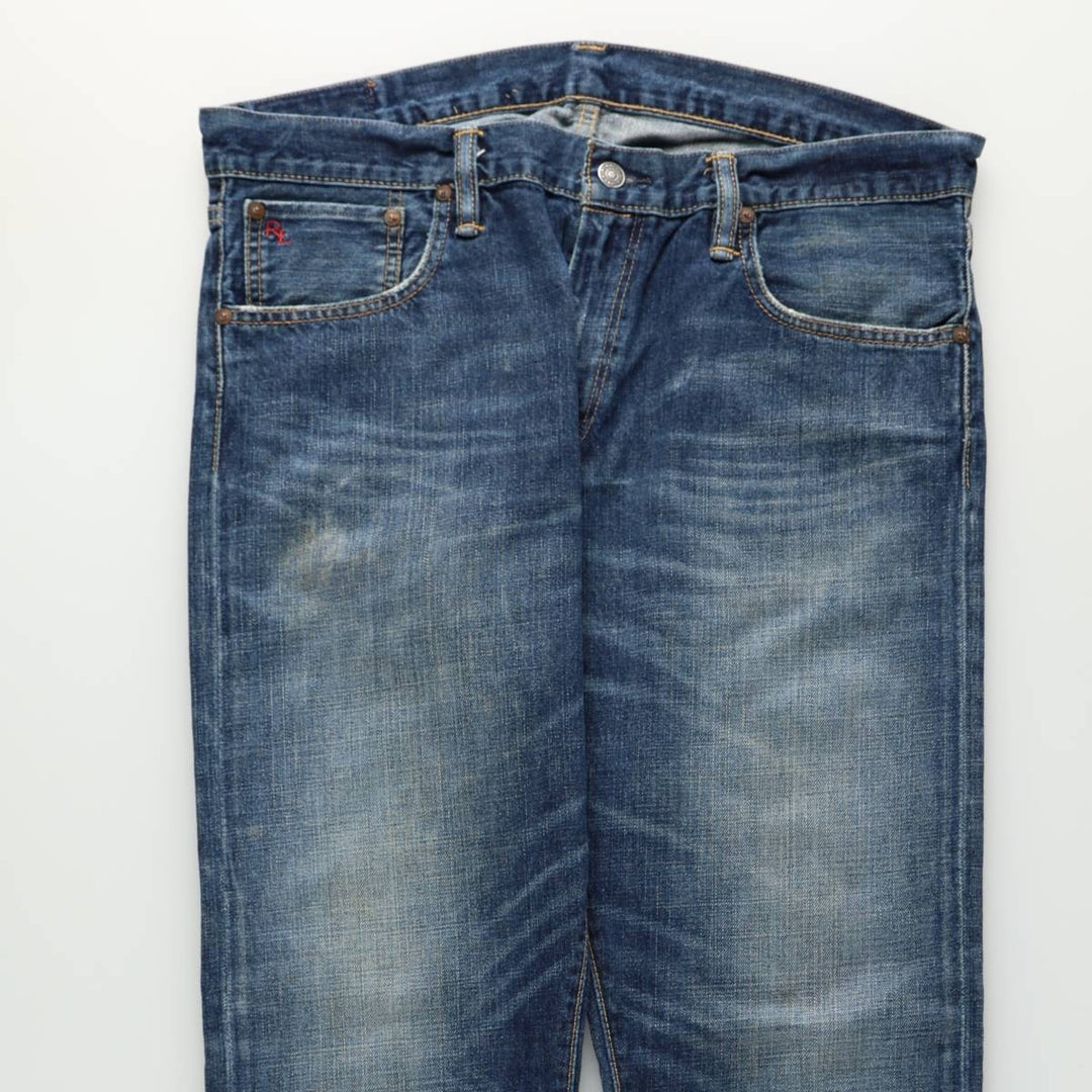 Ralph Lauren POLO RALPH LAUREN men's tapered denim pants, size W37 cotton blue type Vintage Second Hand
