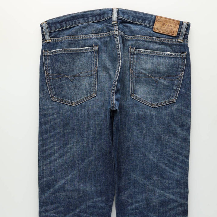 Ralph Lauren POLO RALPH LAUREN men's tapered denim pants, size W37 cotton blue type Vintage Second Hand
