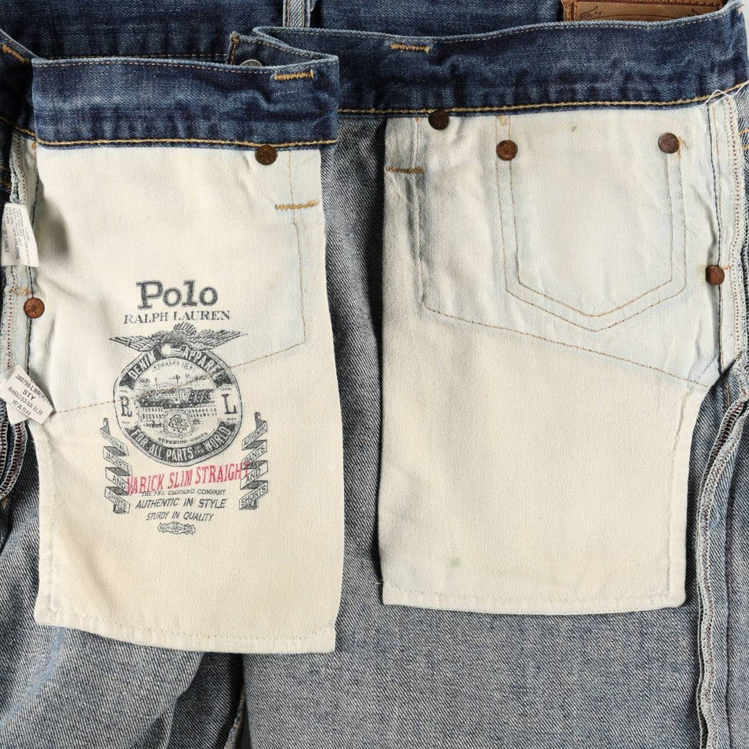 Ralph Lauren POLO RALPH LAUREN men's tapered denim pants, size W37 cotton blue type Vintage Second Hand
