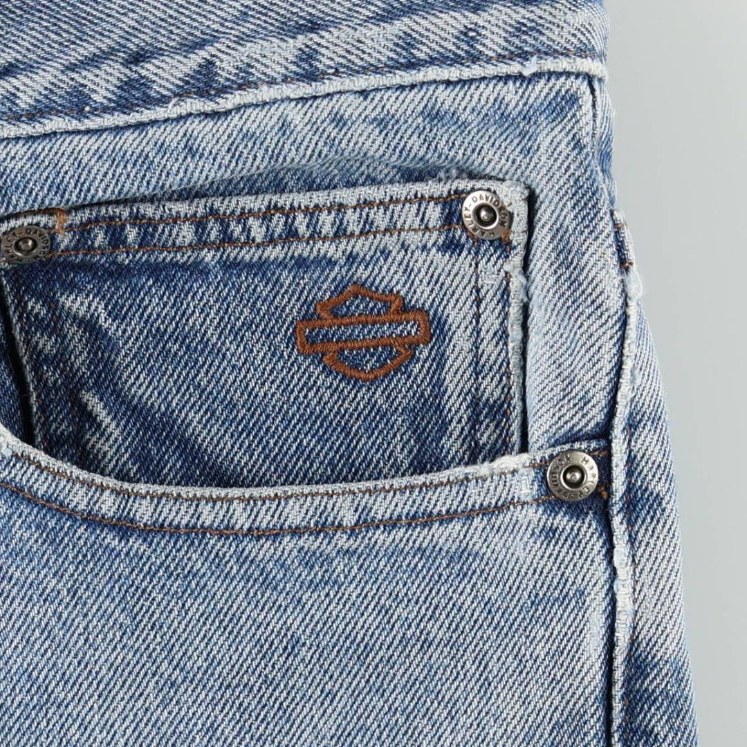 Harley-Davidson Tapered Denim Pants, Men's Size W37 (approx.) cotton blue type Vintage Second Hand