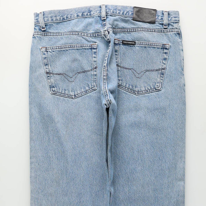 Harley-Davidson Tapered Denim Pants, Men's Size W37 (approx.) cotton blue type Vintage Second Hand