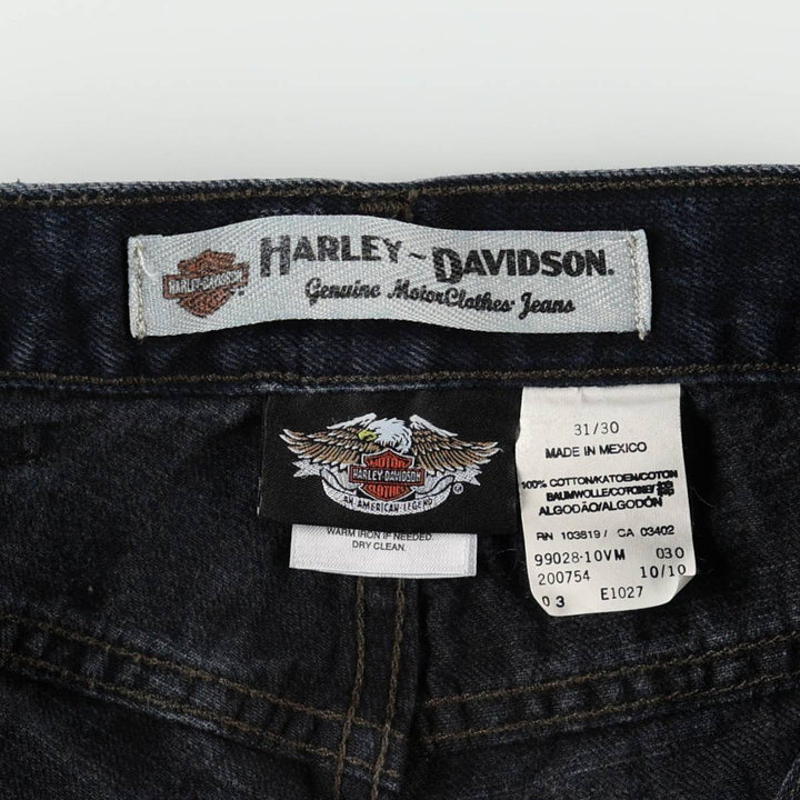 Harley-Davidson Straight Denim Pants, Men's Size W31 (approx.) cotton navy blue type Vintage Second Hand