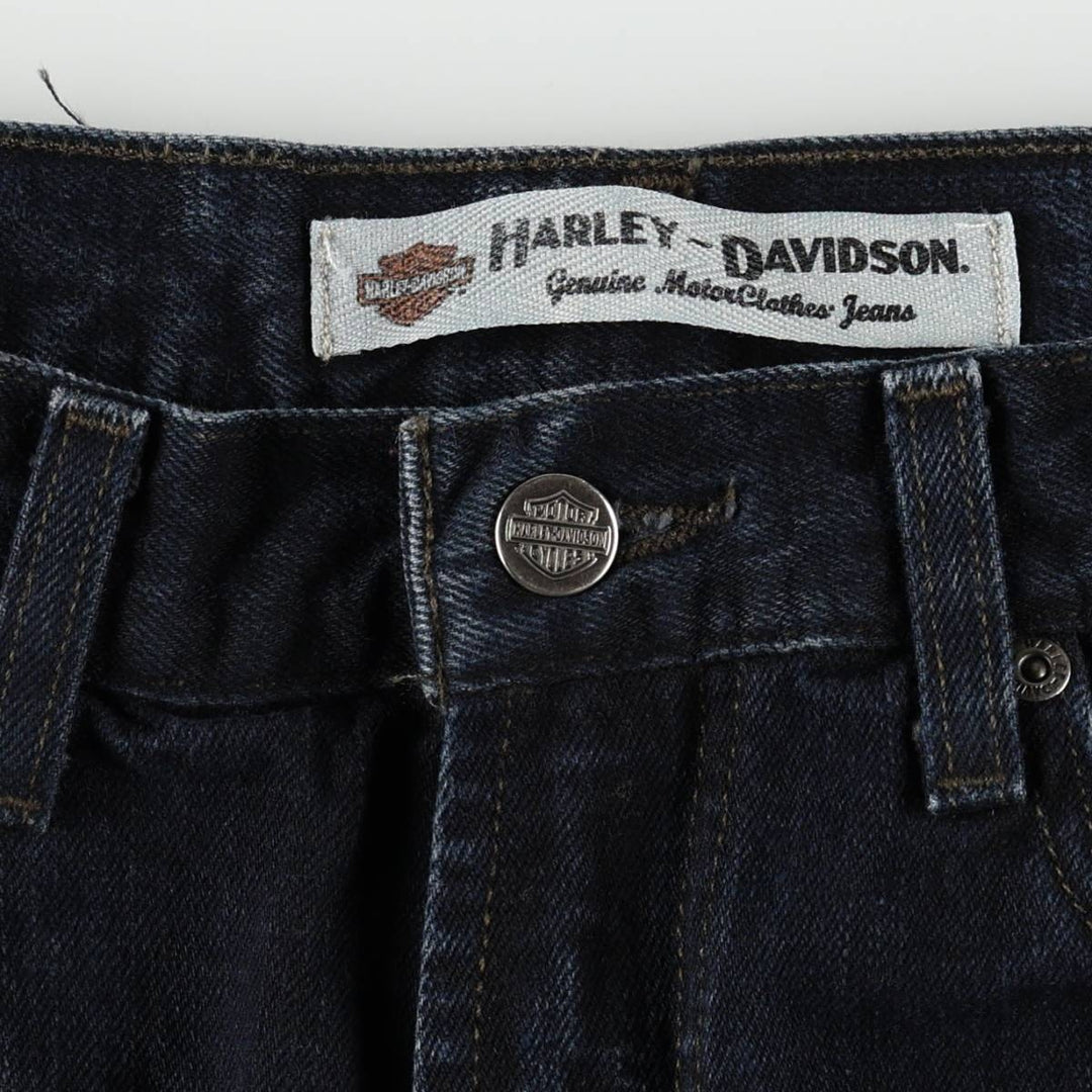 Harley-Davidson Straight Denim Pants, Men's Size W31 (approx.) cotton navy blue type Vintage Second Hand
