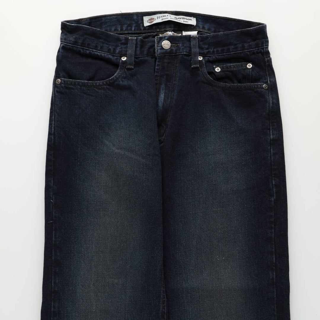 Harley-Davidson Straight Denim Pants, Men's Size W31 (approx.) cotton navy blue type Vintage Second Hand