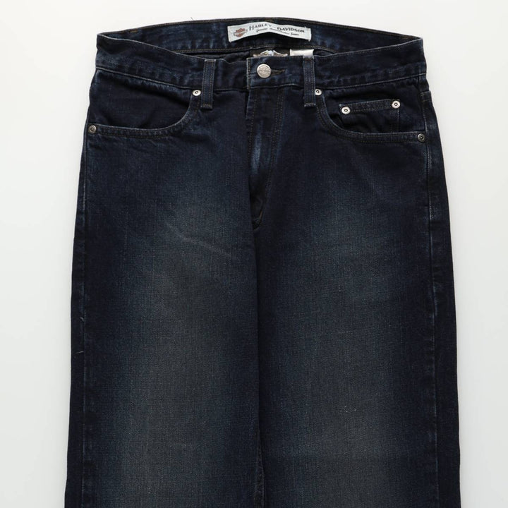 Harley-Davidson Straight Denim Pants, Men's Size W31 (approx.) cotton navy blue type Vintage Second Hand