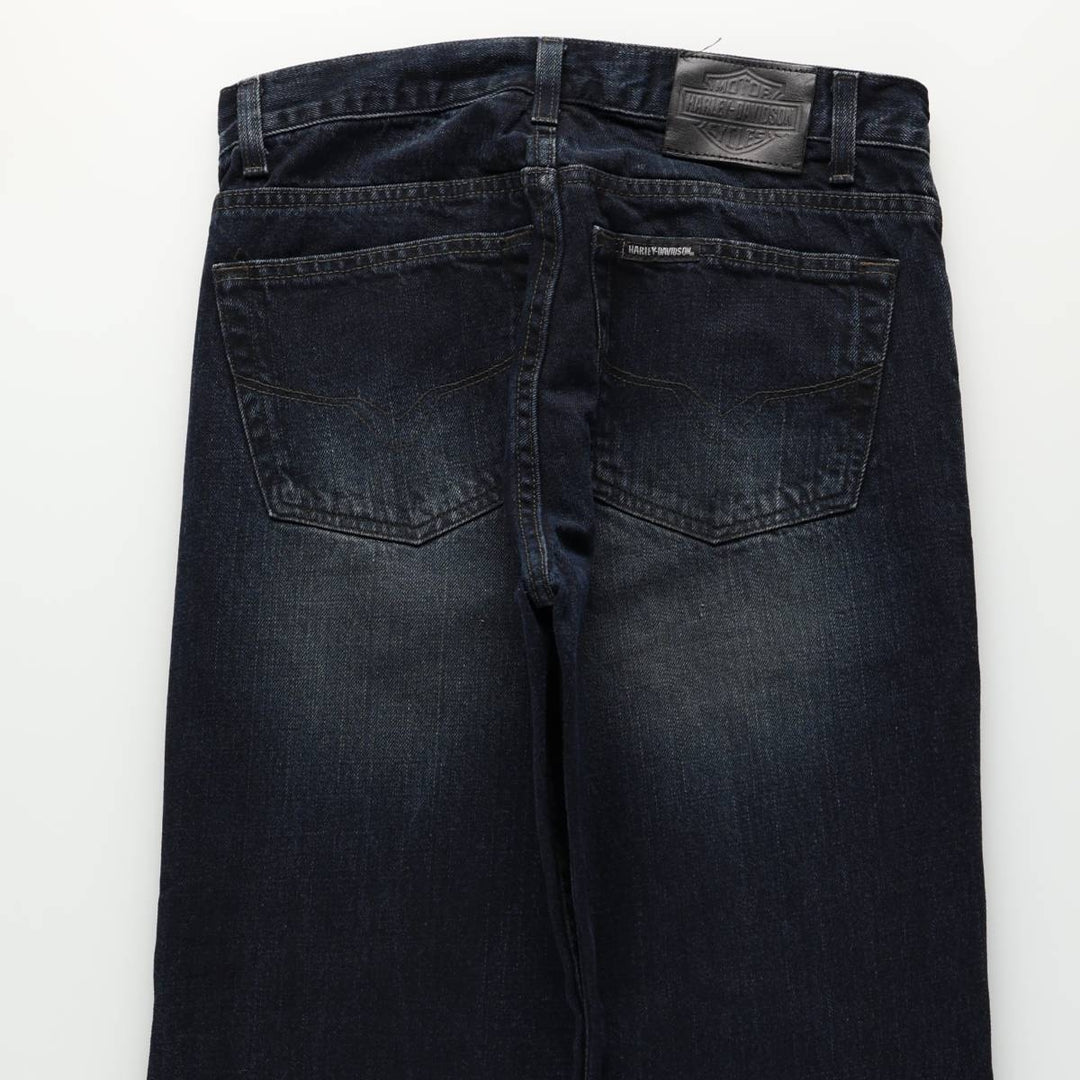 Harley-Davidson Straight Denim Pants, Men's Size W31 (approx.) cotton navy blue type Vintage Second Hand