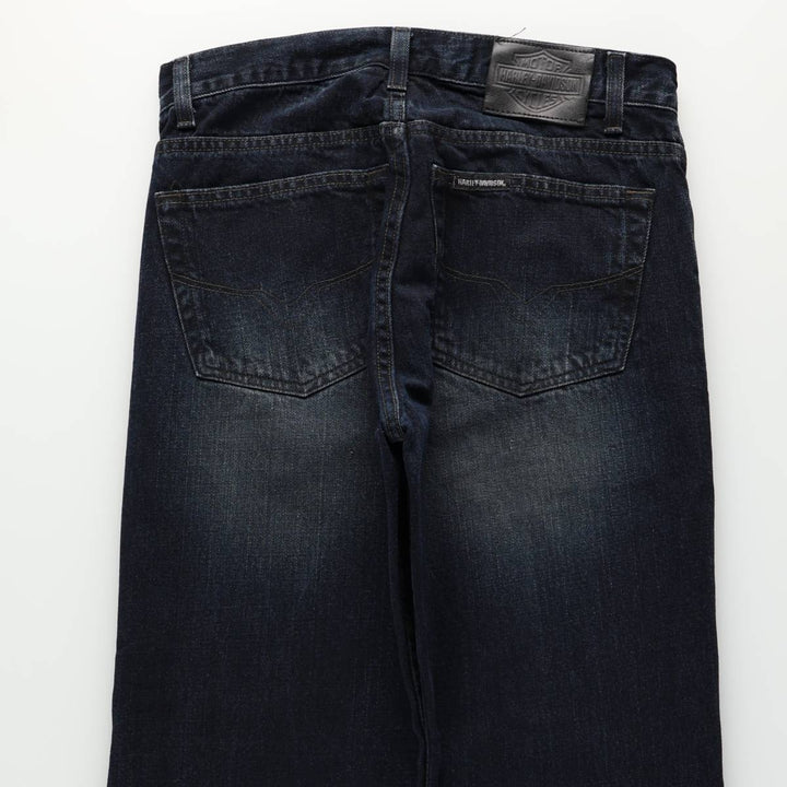 Harley-Davidson Straight Denim Pants, Men's Size W31 (approx.) cotton navy blue type Vintage Second Hand