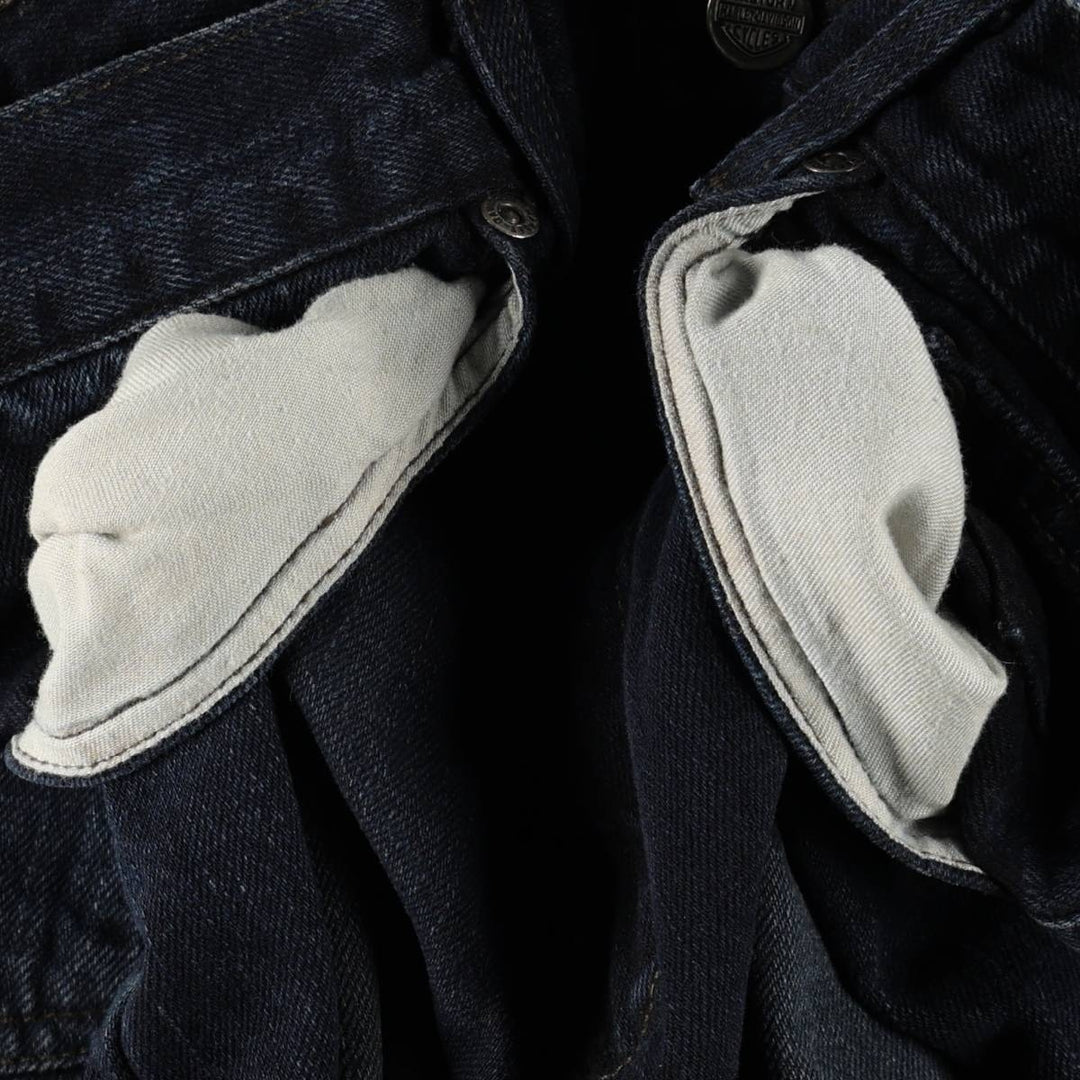 Harley-Davidson Straight Denim Pants, Men's Size W31 (approx.) cotton navy blue type Vintage Second Hand
