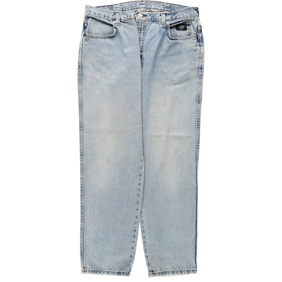 Harley-Davidson Tapered Denim Pants for Men, W35 equivalent unclear blue type Vintage Second Hand