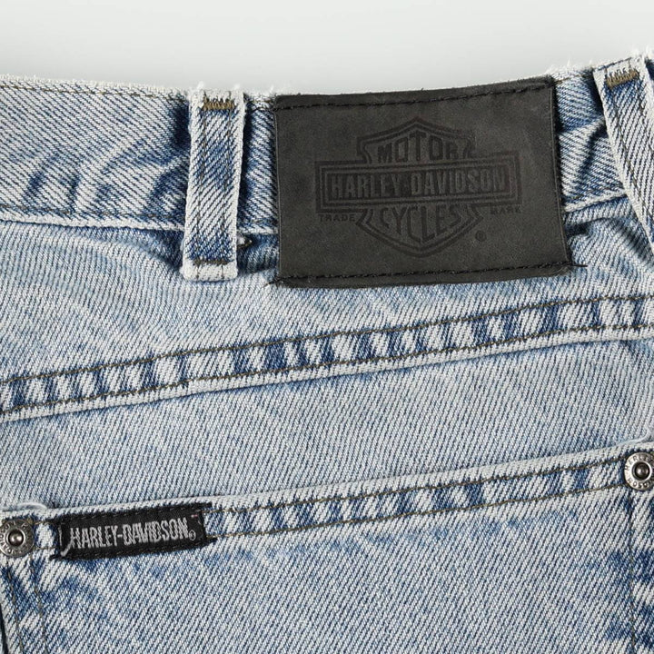 Harley-Davidson Tapered Denim Pants for Men, W35 equivalent unclear blue type Vintage Second Hand