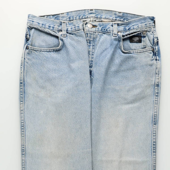 Harley-Davidson Tapered Denim Pants for Men, W35 equivalent unclear blue type Vintage Second Hand