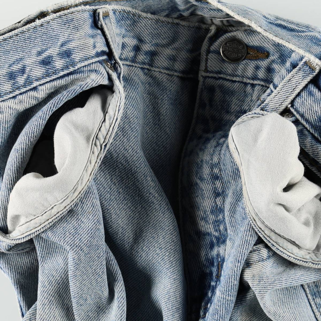 Harley-Davidson Tapered Denim Pants for Men, W35 equivalent unclear blue type Vintage Second Hand