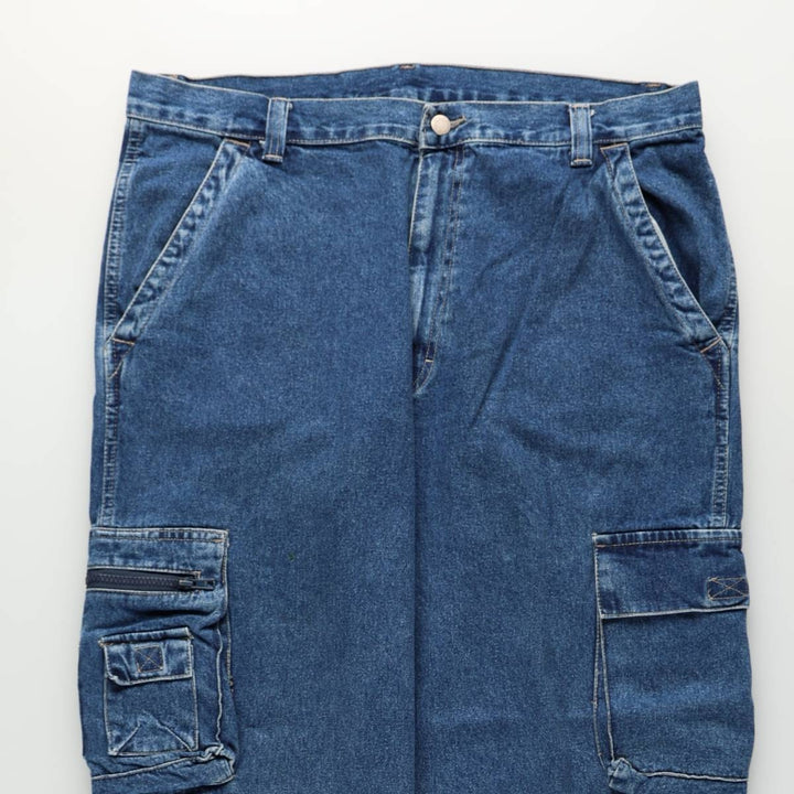 Wrangler denim cargo pants, men's size W38 (approx.) cotton blue type Vintage Second Hand