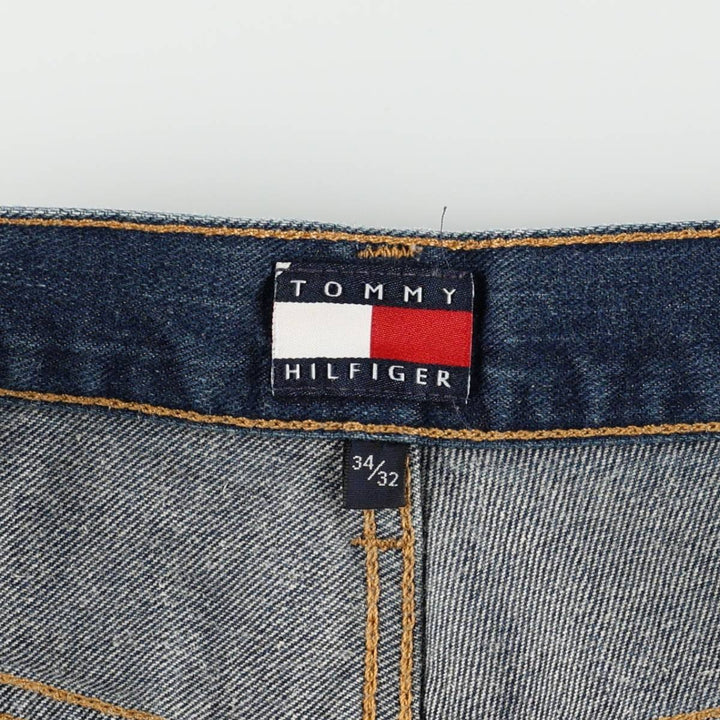 90'S Tommy Hilfiger tapered denim pants, men's size W36 (approx.) cotton blue type Vintage Second Hand