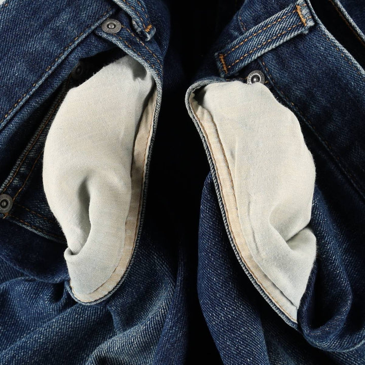90'S Tommy Hilfiger tapered denim pants, men's size W36 (approx.) cotton blue type Vintage Second Hand