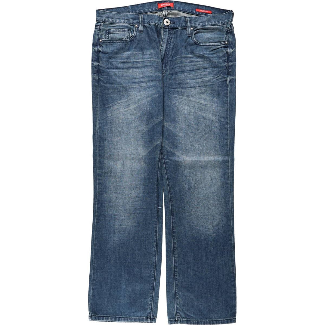 Guess REGULAR STRAIGHT Crescent Fit Straight Denim Pants, Men's W37 (approx.) cotton blue type Vintage Second Hand