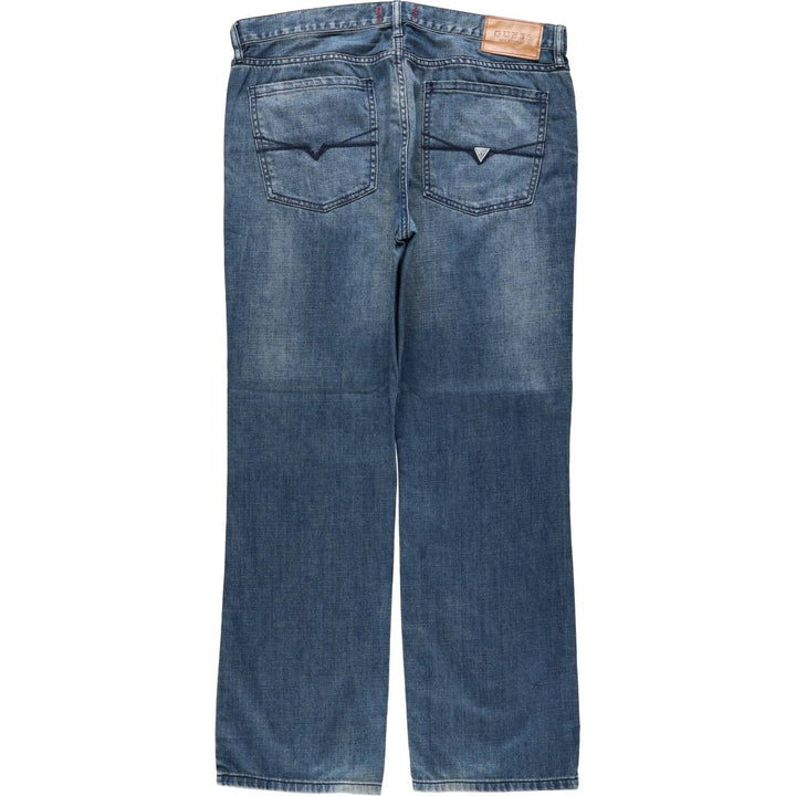 Guess REGULAR STRAIGHT Crescent Fit Straight Denim Pants, Men's W37 (approx.) cotton blue type Vintage Second Hand