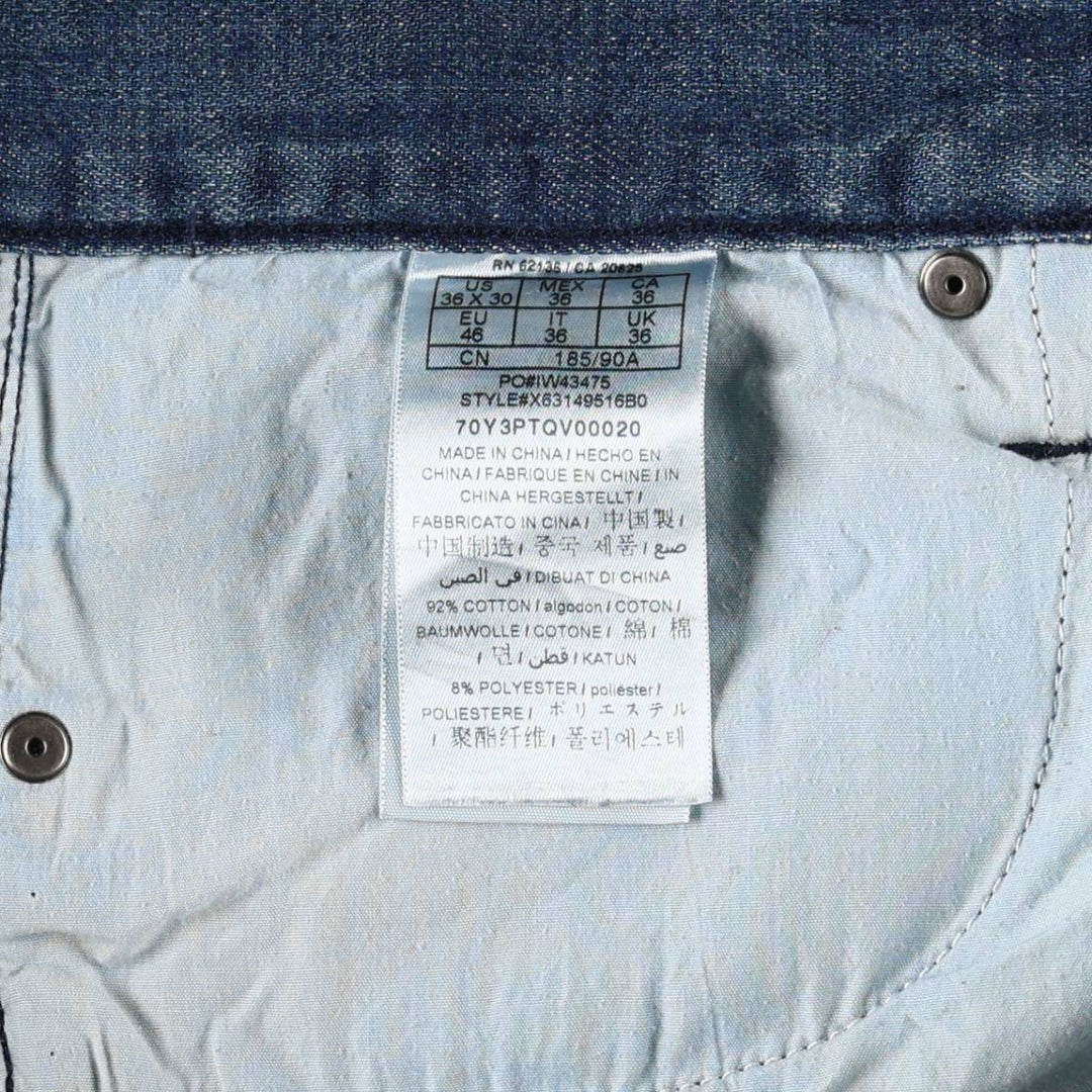 Guess REGULAR STRAIGHT Crescent Fit Straight Denim Pants, Men's W37 (approx.) cotton blue type Vintage Second Hand