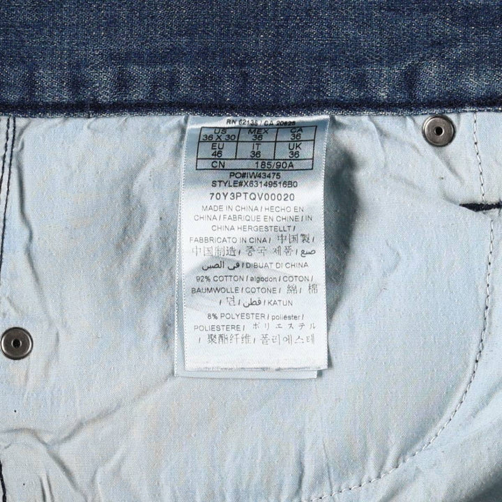 Guess REGULAR STRAIGHT Crescent Fit Straight Denim Pants, Men's W37 (approx.) cotton blue type Vintage Second Hand