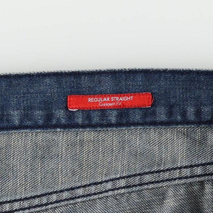 Guess REGULAR STRAIGHT Crescent Fit Straight Denim Pants, Men's W37 (approx.) cotton blue type Vintage Second Hand