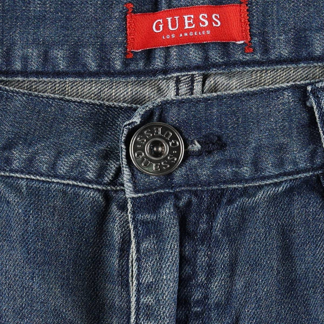 Guess REGULAR STRAIGHT Crescent Fit Straight Denim Pants, Men's W37 (approx.) cotton blue type Vintage Second Hand