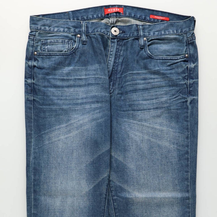 Guess REGULAR STRAIGHT Crescent Fit Straight Denim Pants, Men's W37 (approx.) cotton blue type Vintage Second Hand