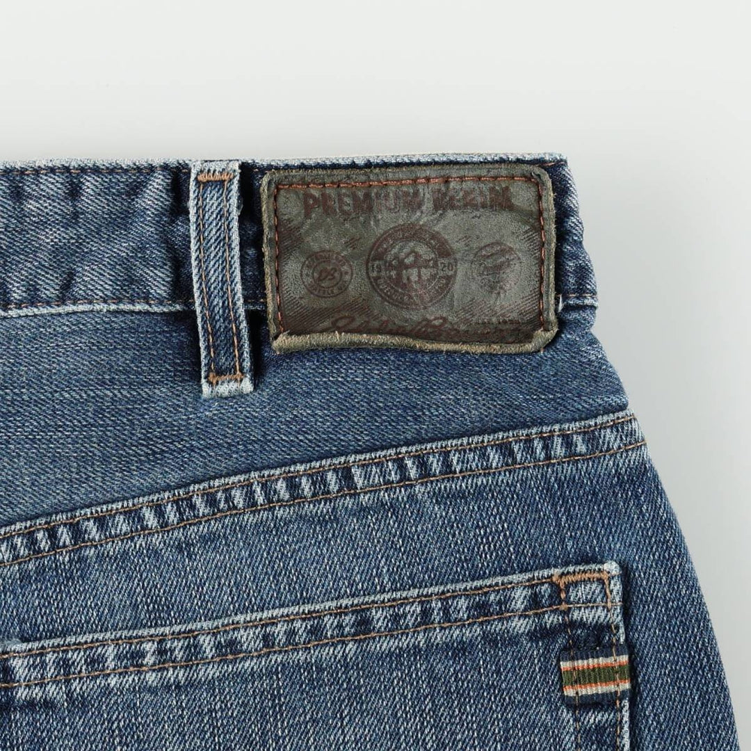 90'S Eddie Bauer BOOT CUT JEAN straight denim pants, men's size W37 (approx.) cotton Navy blue Vintage Second Hand