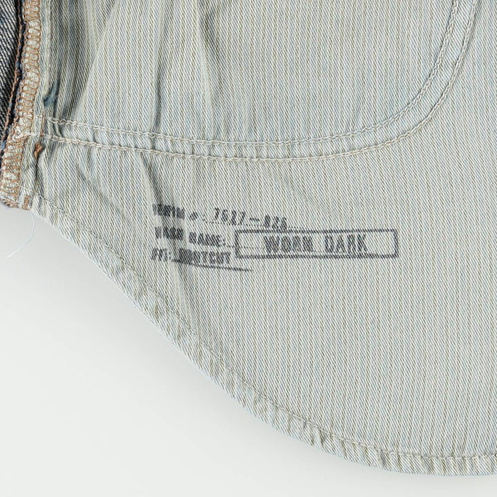 90'S Eddie Bauer BOOT CUT JEAN straight denim pants, men's size W37 (approx.) cotton Navy blue Vintage Second Hand