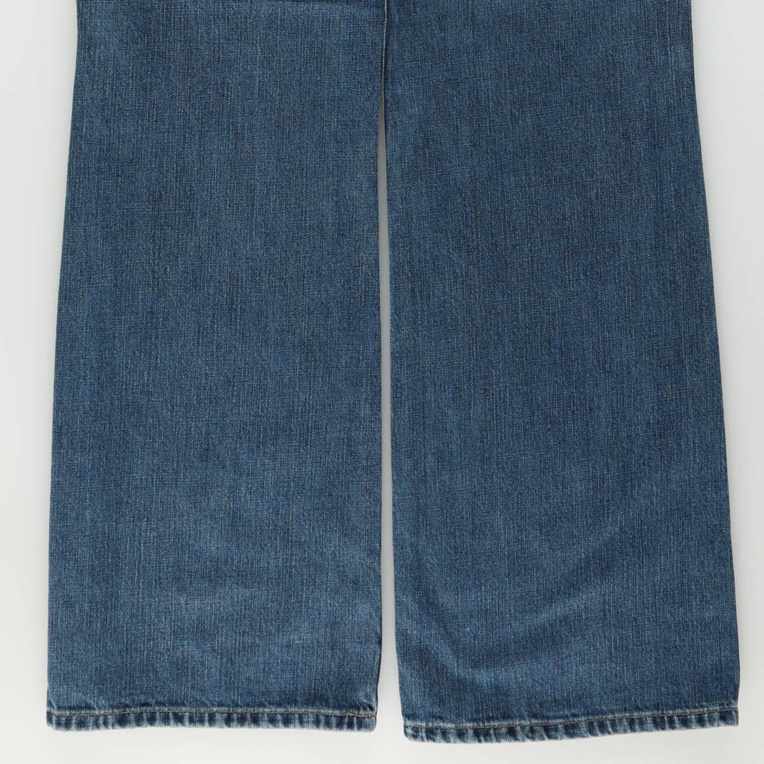 90'S Eddie Bauer BOOT CUT JEAN straight denim pants, men's size W37 (approx.) cotton Navy blue Vintage Second Hand
