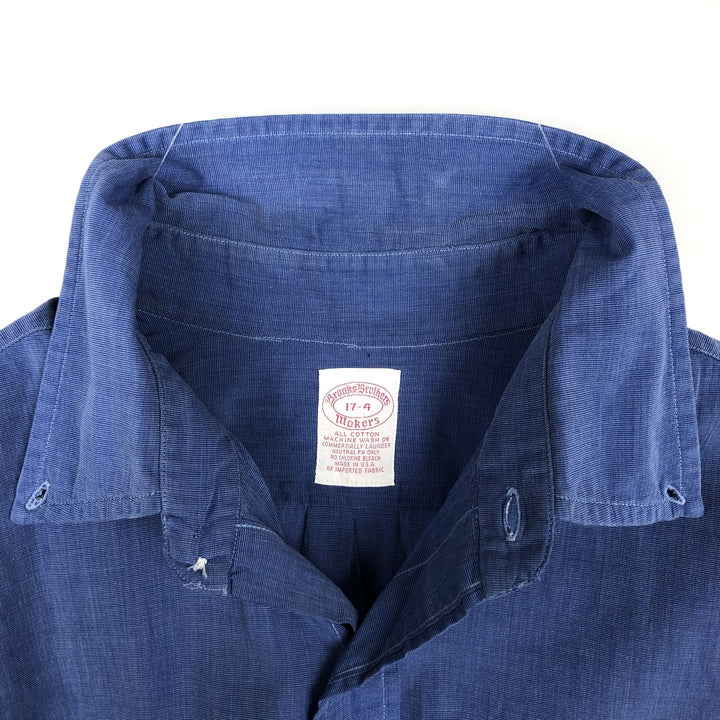 Brooks Brothers MAKERS Long Sleeve Button Down Shirt Made in USA Men's XL cotton blue type Vintage Second Hand