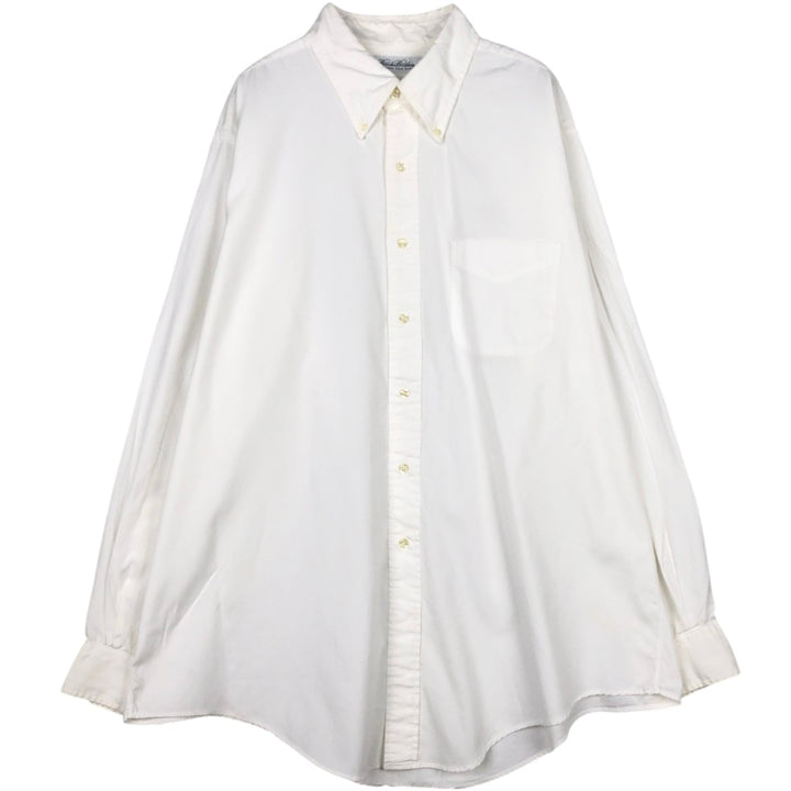 Brooks Brothers long-sleeved button-down shirt, Made in USA, Men's XL cotton white type Vintage Second Hand