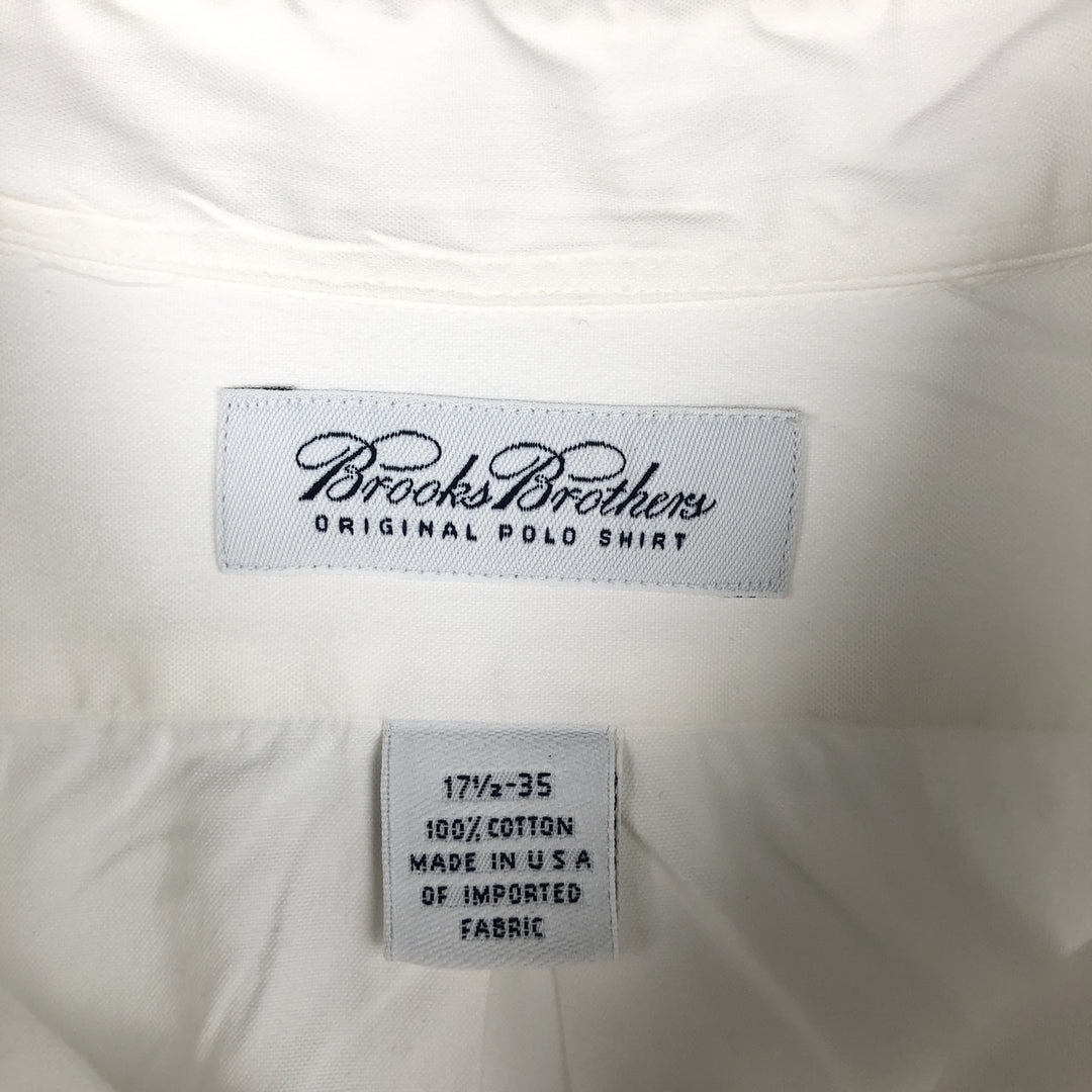 Brooks Brothers long-sleeved button-down shirt, Made in USA, Men's XL cotton white type Vintage Second Hand