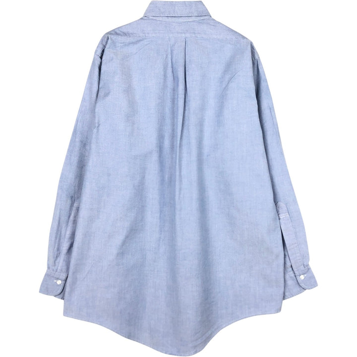 Brooks Brothers MAKERS Long Sleeve Button Down Shirt Made in USA Men's Size L Supima Cotton Blue type light blue Vintage Second Hand