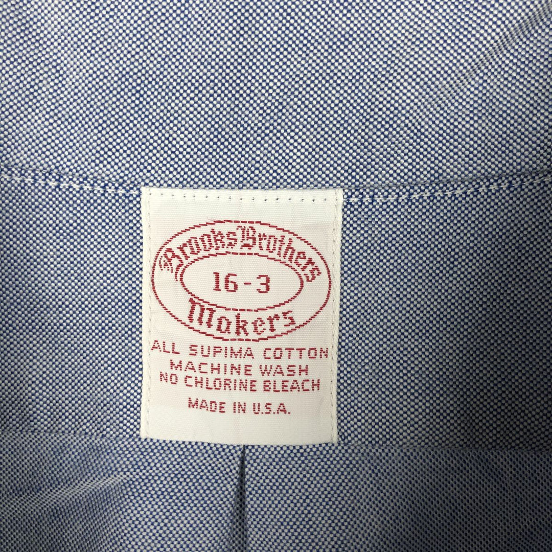 Brooks Brothers MAKERS Long Sleeve Button Down Shirt Made in USA Men's Size L Supima Cotton Blue type light blue Vintage Second Hand