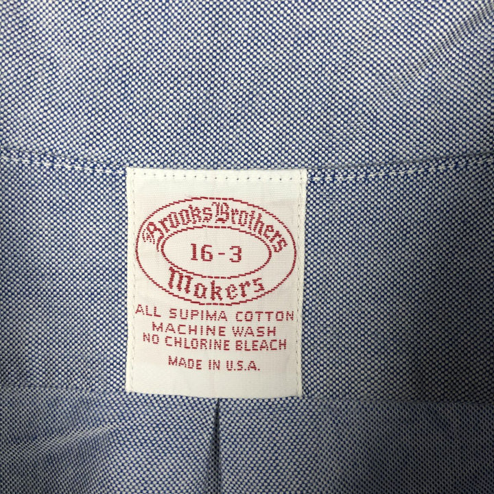 Brooks Brothers MAKERS Long Sleeve Button Down Shirt Made in USA Men's Size L Supima Cotton Blue type light blue Vintage Second Hand