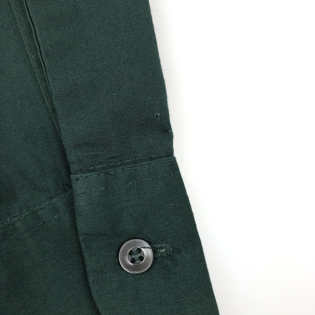 ~1980'S Unitog Long-Sleeve Shirt, Made in USA, Men's Size M (Equivalent), Vintage unclear Green type dark green Vintage Second Hand