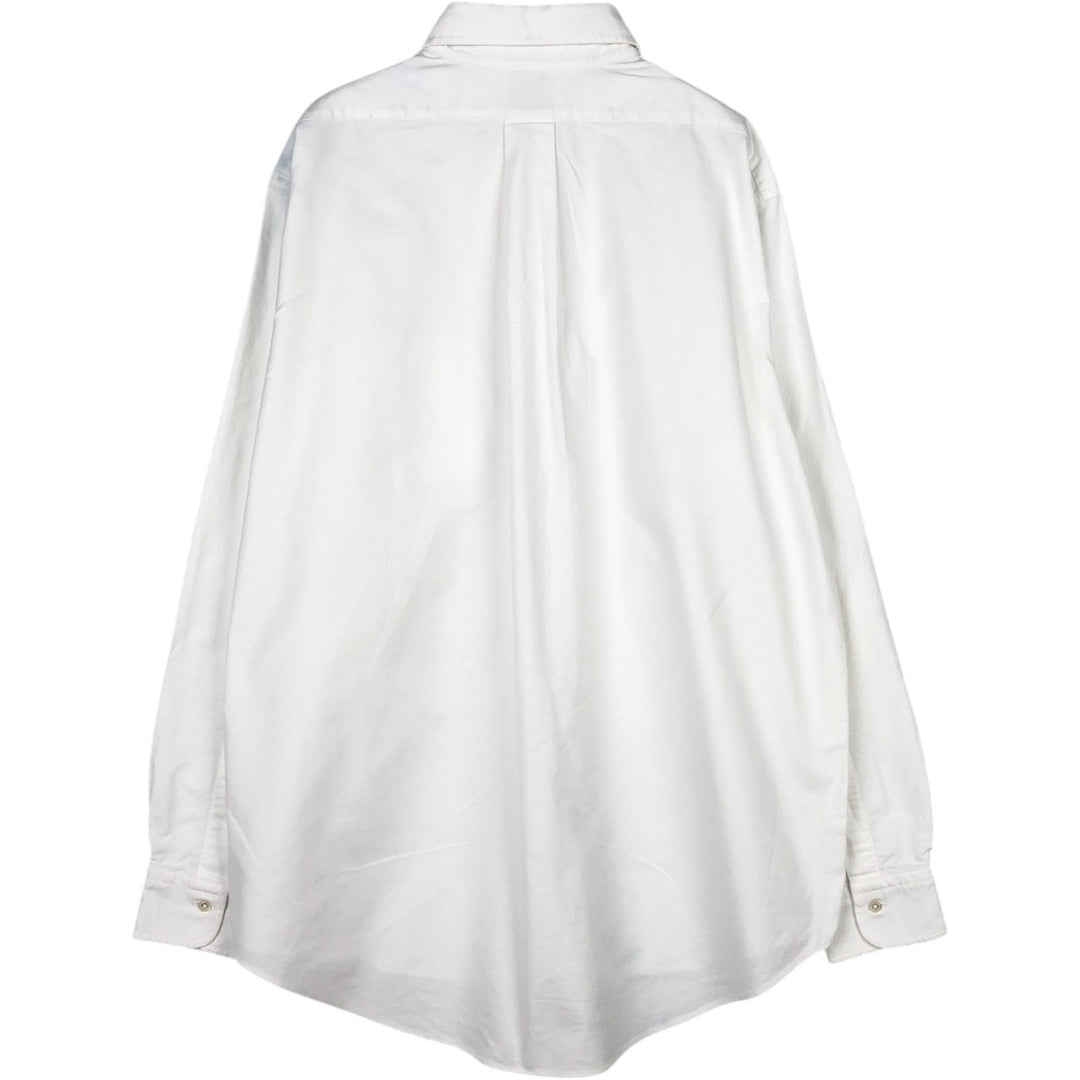 Brooks Brothers Est.1818 TRADITIONAL Long-Sleeve Button-Down Shirt, Made in USA, Men's Size L (approx.) cotton white type Vintage Second Hand