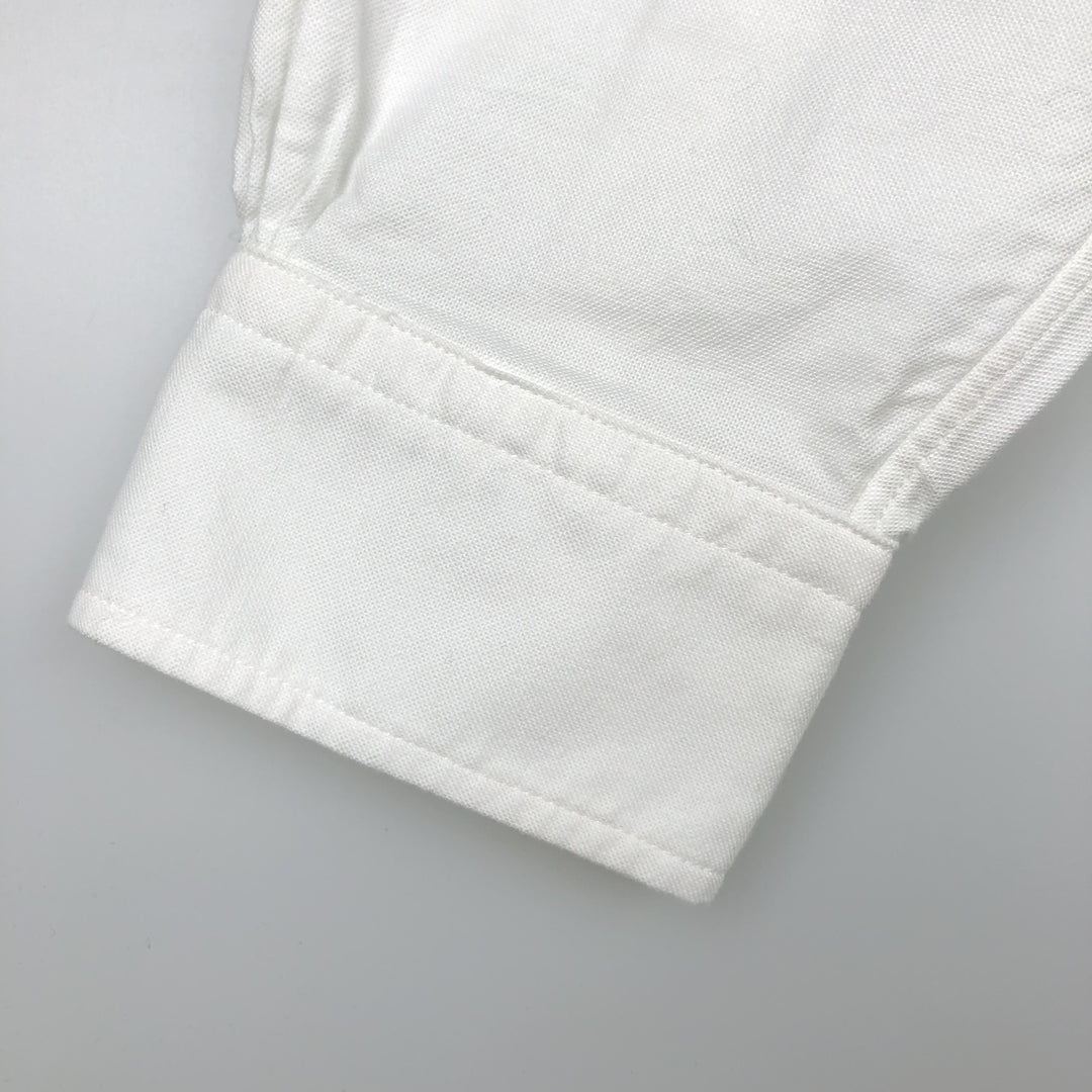 Brooks Brothers Est.1818 TRADITIONAL Long-Sleeve Button-Down Shirt, Made in USA, Men's Size L (approx.) cotton white type Vintage Second Hand