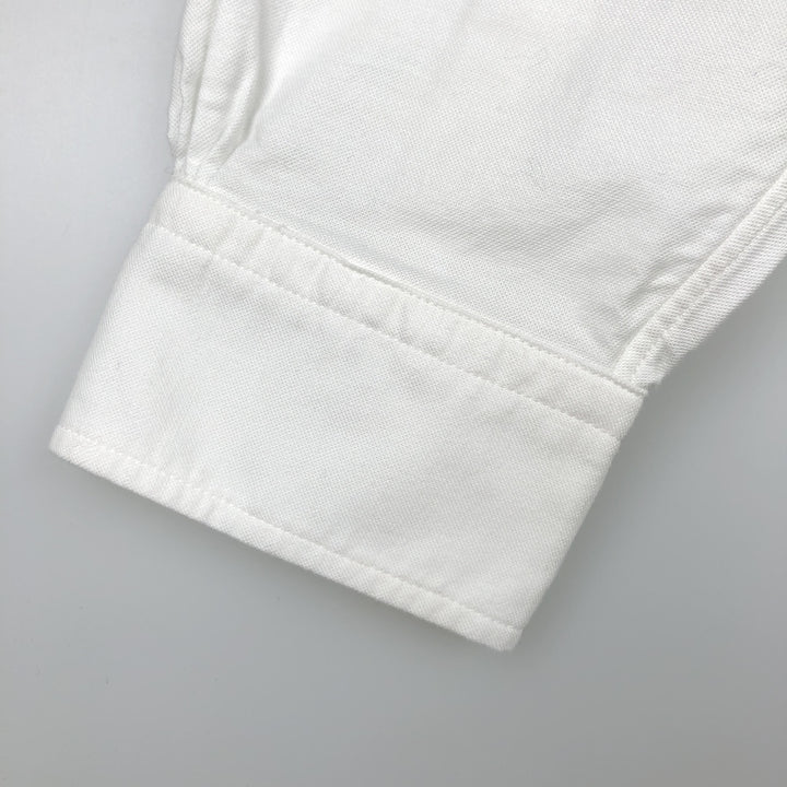 Brooks Brothers Est.1818 TRADITIONAL Long-Sleeve Button-Down Shirt, Made in USA, Men's Size L (approx.) cotton white type Vintage Second Hand