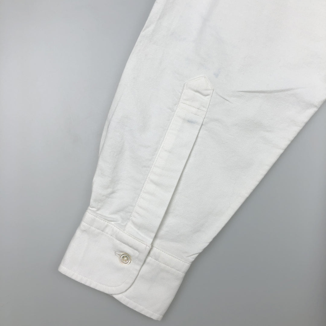 Brooks Brothers Est.1818 TRADITIONAL Long-Sleeve Button-Down Shirt, Made in USA, Men's Size L (approx.) cotton white type Vintage Second Hand
