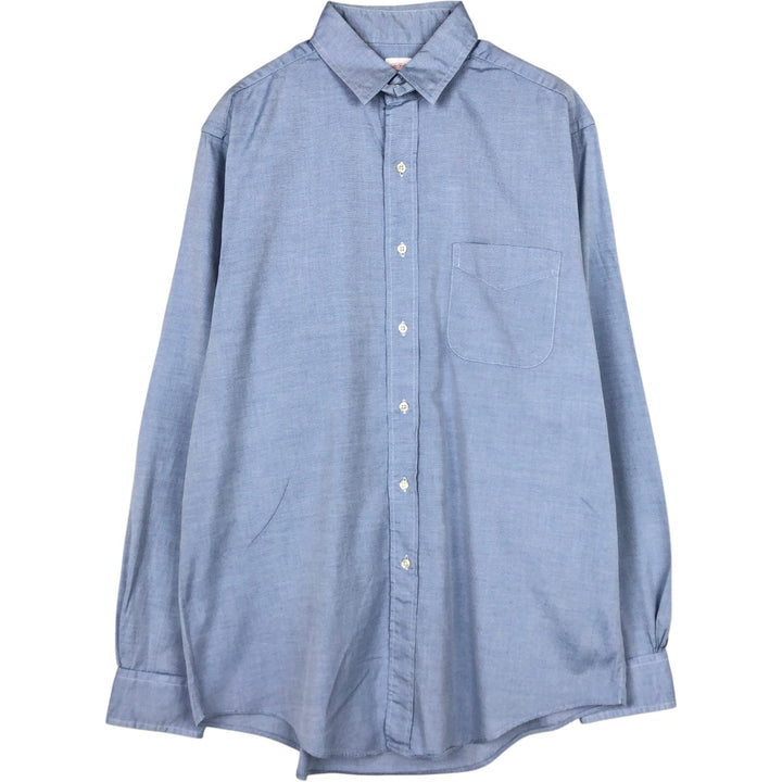 Brooks Brothers MAKERS Long Sleeve Cotton Shirt, Made in USA, Men's Size Medium cotton Blue type light blue Vintage Second Hand
