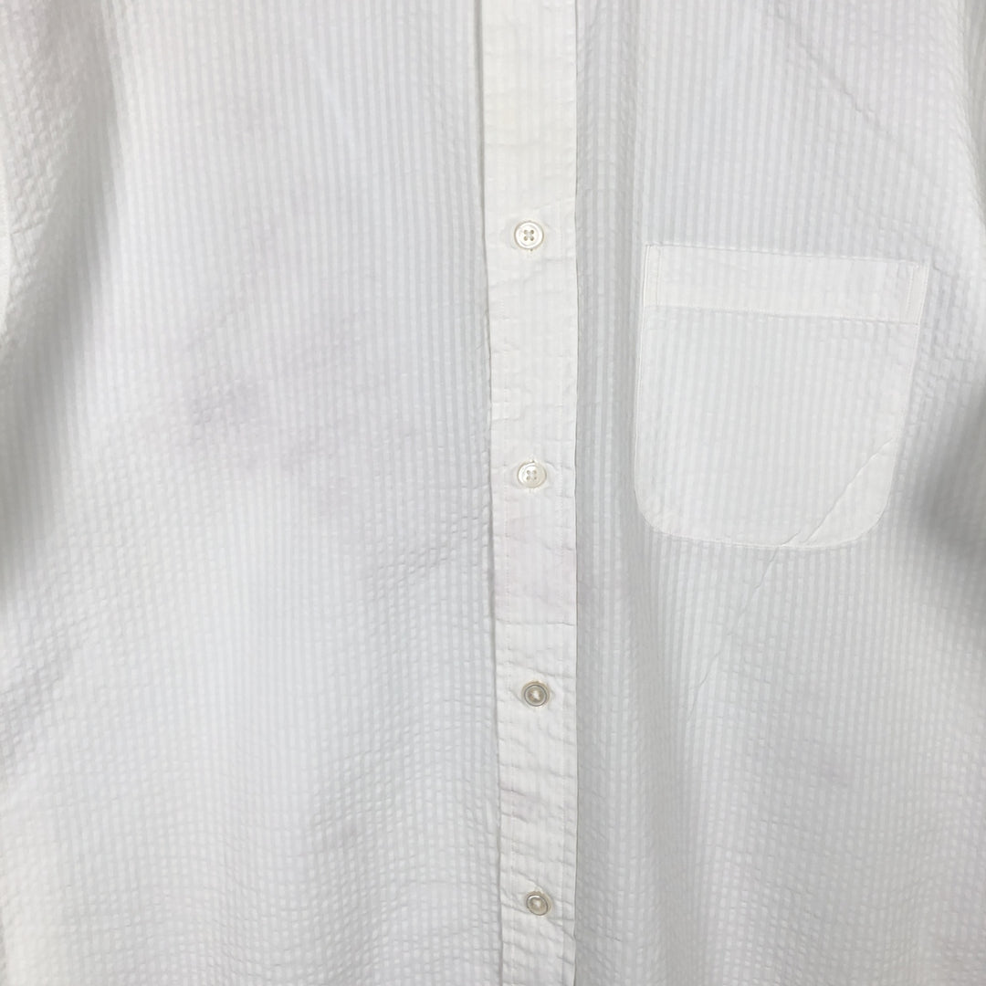 Brooks Brothers Est.1818 REGENT Seersucker Long-Sleeve Button-Down Shirt, Men's Size XL (approx.) cotton white type Vintage Second Hand