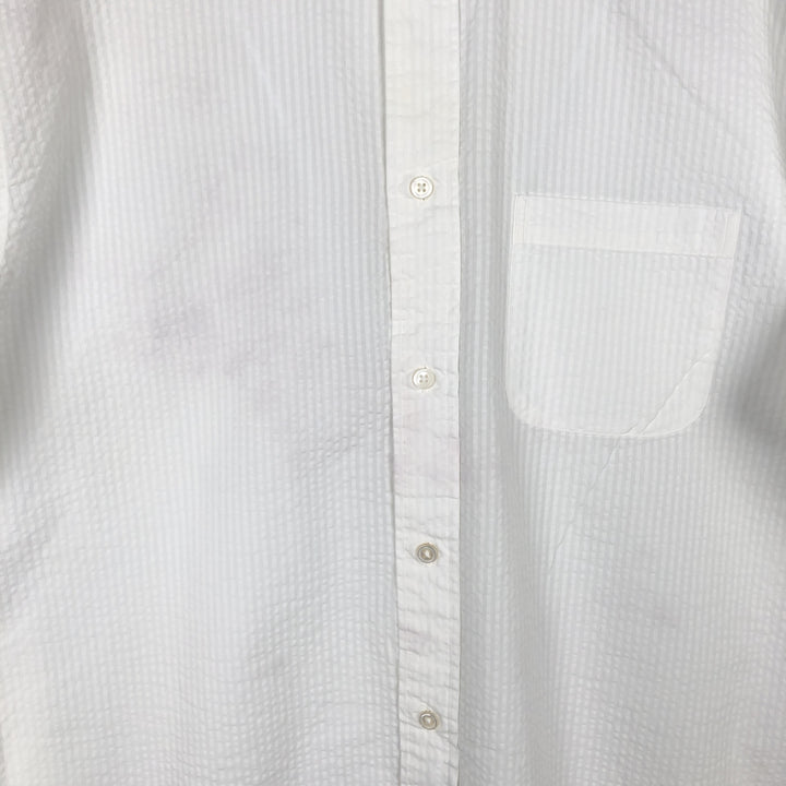 Brooks Brothers Est.1818 REGENT Seersucker Long-Sleeve Button-Down Shirt, Men's Size XL (approx.) cotton white type Vintage Second Hand