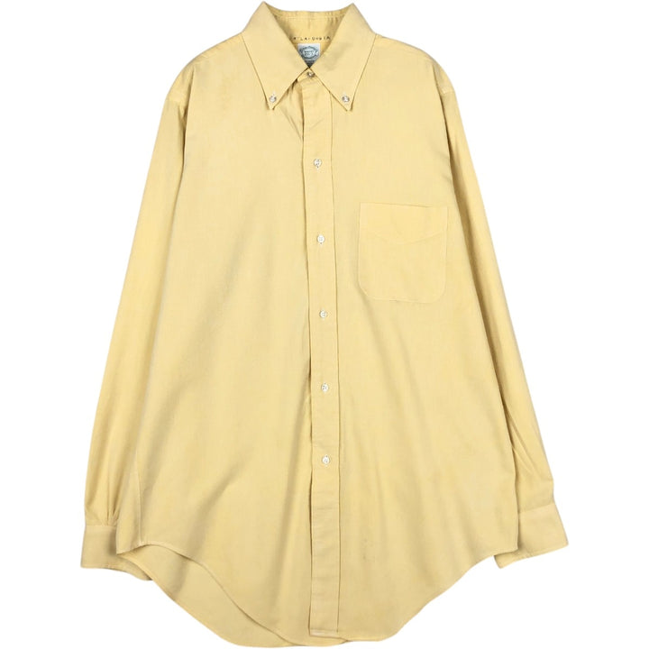 Brooks Brothers MAKERS Long Sleeve Button Down Shirt Made in USA Men's M Size cotton yellow type Vintage Second Hand